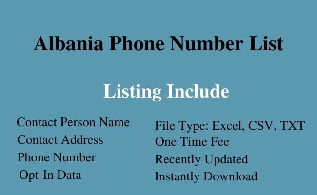 Albania phone number list