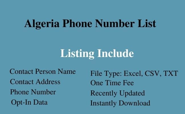 Algeria phone number list