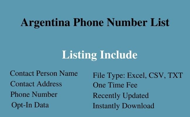 Argentina phone number list