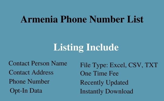 Armenia phone number list