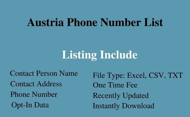 Austria phone number list