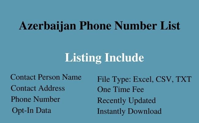 Azerbaijan phone number list