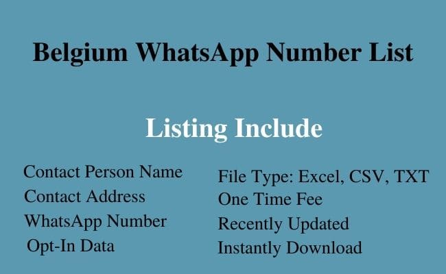 Belgium whatsapp number list