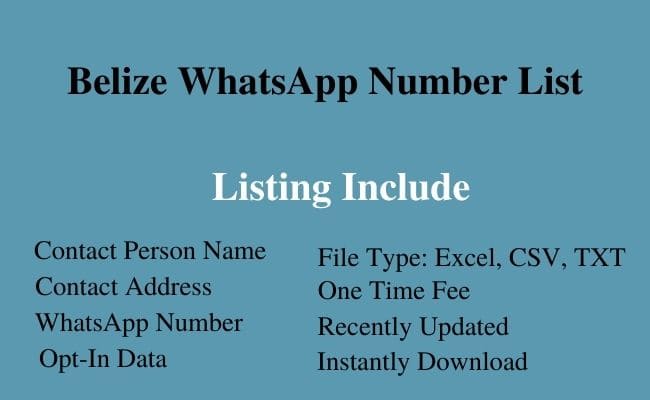 Belize whatsapp number list