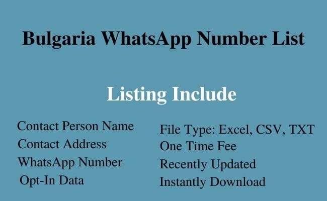 Bulgaria whatsapp number list