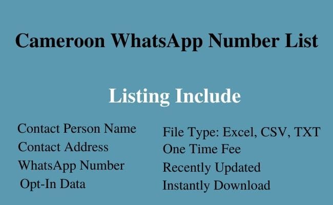 Cameroon whatsapp number