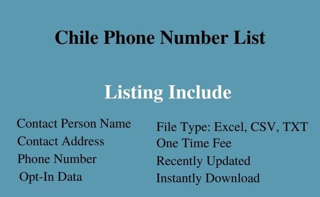 Chile phone number list