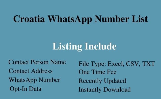 Croatia whatsapp number list