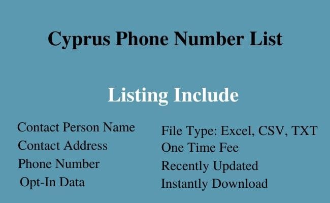 Cyprus phone number list