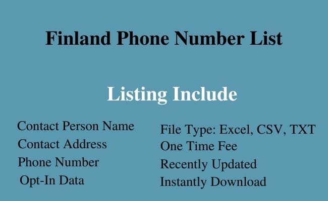 Finland phone number list