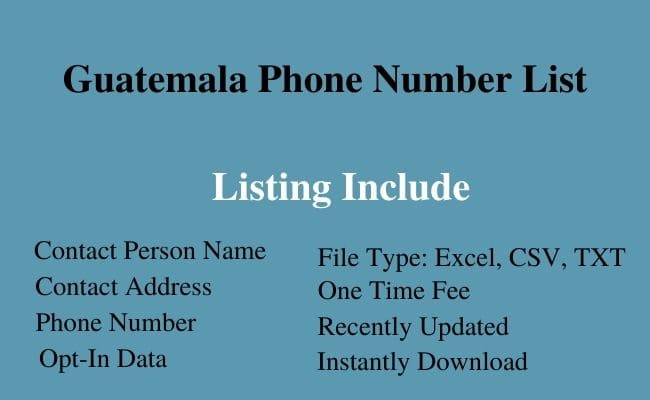 Guatemala phone number list