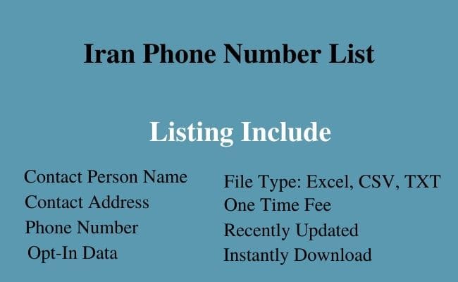 Iran phone number list