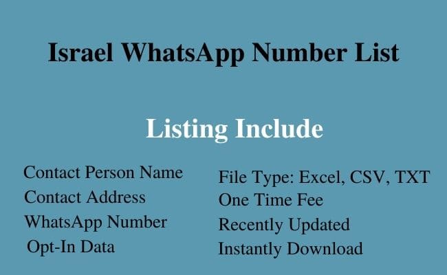 Israel whatsapp number list