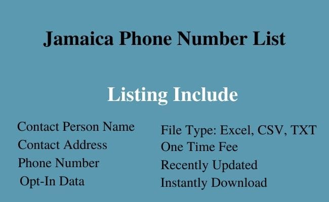 Jamaica phone number list