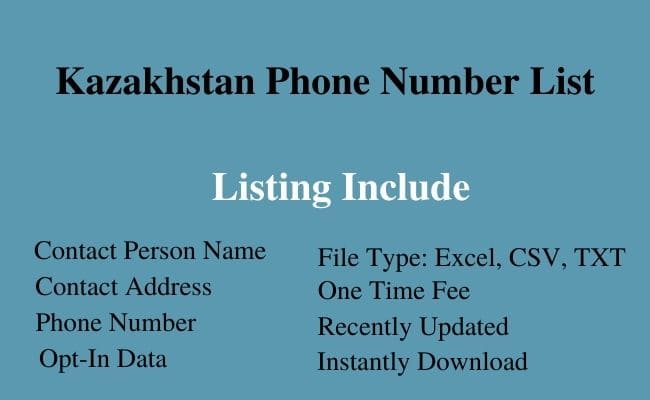 Kazakhstan phone number list