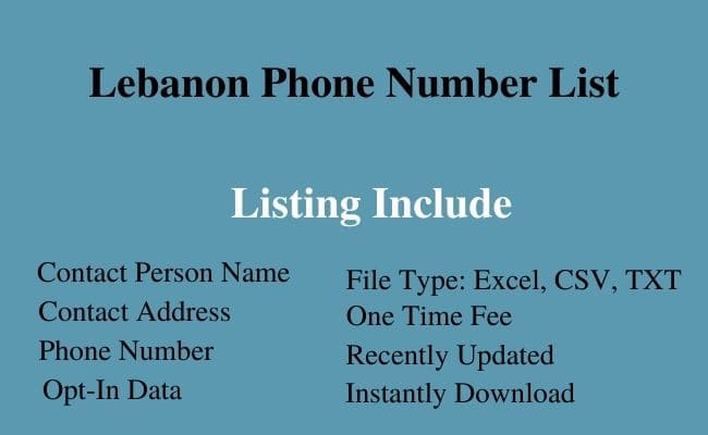 Lebanon phone number list