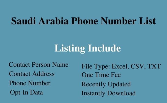 Saudi Arabia phone number list