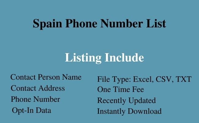 Spain phone number list