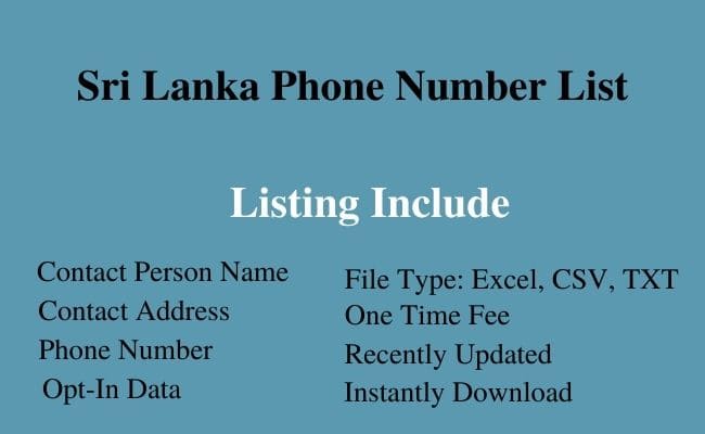 Sri Lanka phone number list