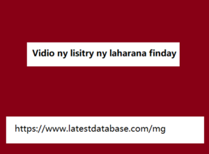 Vidio ny lisitry ny laharana finday